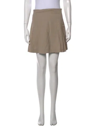 Pre-owned Brunello Cucinelli Pleated Accents Mini Skirt W/ Tags In Neutral