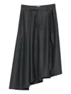 Brunello Cucinelli Pleated Asymmetric Skirt In Gray