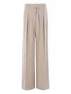Brunello Cucinelli Pleated Belted Trousers In Nude