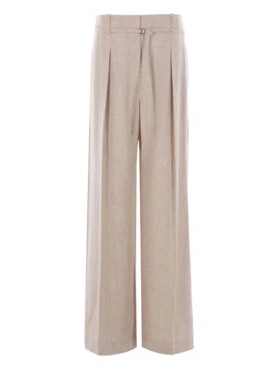 Brunello Cucinelli Pleated Belted Trousers In Nude