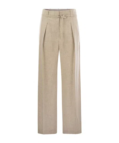 Brunello Cucinelli Pleated Belted Trousers