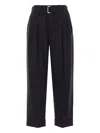 Brunello Cucinelli Pleated Belted Trousers In Blue