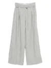 Brunello Cucinelli Wide-leg Light Grey Trousers In Gray