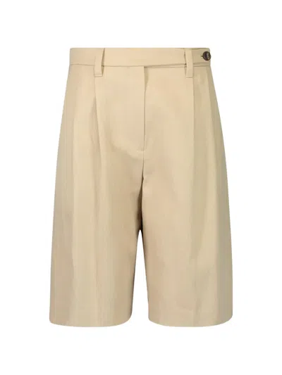 Brunello Cucinelli Pleated Bermuda Short In Brown