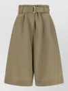 Brunello Cucinelli Pleated Bermuda Shorts Belted Waist Pockets In Green