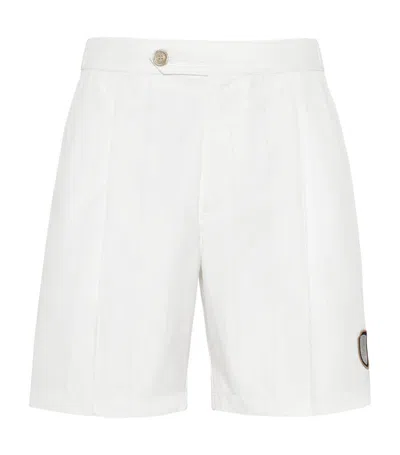 Brunello Cucinelli Pleated Bermuda Shorts In White