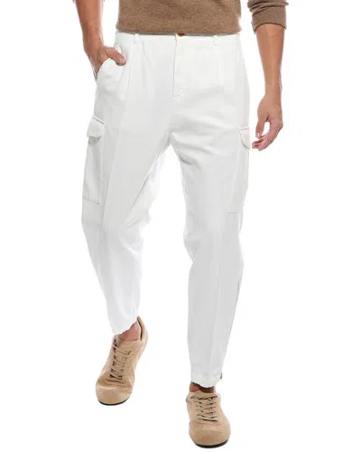 Brunello Cucinelli Pleated Cargo Pant In White