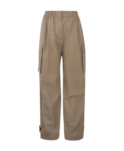 Brunello Cucinelli Pleated Cargo Trousers In Brown