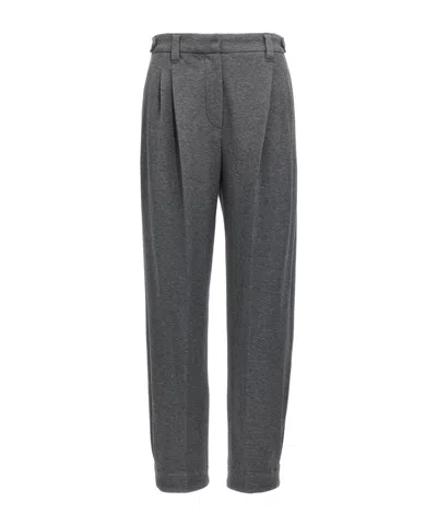 Brunello Cucinelli Pleated Casual Pants In Black