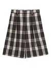 Brunello Cucinelli Pleated Checked Shorts In Multi