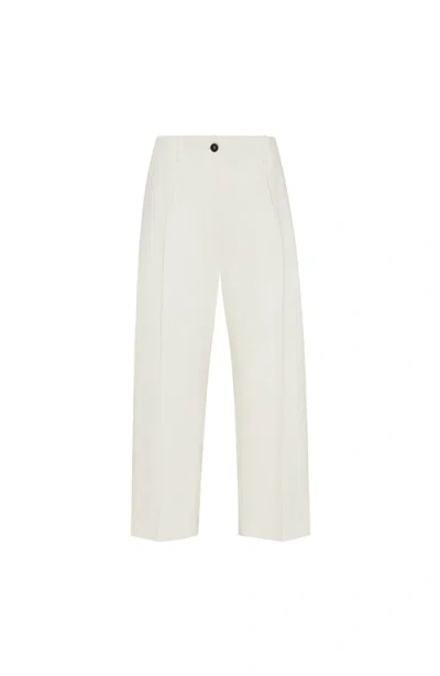 Brunello Cucinelli Pleated Chino Trousers In White