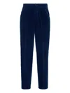 Brunello Cucinelli Corduroy Leisure Fit Trousers In Blue