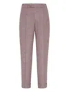 Brunello Cucinelli Pleated Cotton-cashmere Blend Trousers In Multi