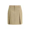 Brunello Cucinelli Pleated Skirt Featuring Side And Back Pockets In Brown