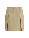 Brunello Cucinelli Pleated Skirt Featuring Side And Back Pockets In Neutral
