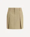 Brunello Cucinelli Pleated Skirt Featuring Side And Back Pockets In Neutral