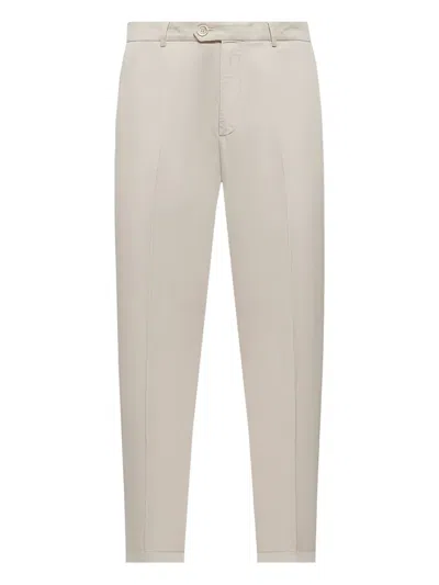 Brunello Cucinelli Pleated Cotton Straight-leg Trousers In Neutral