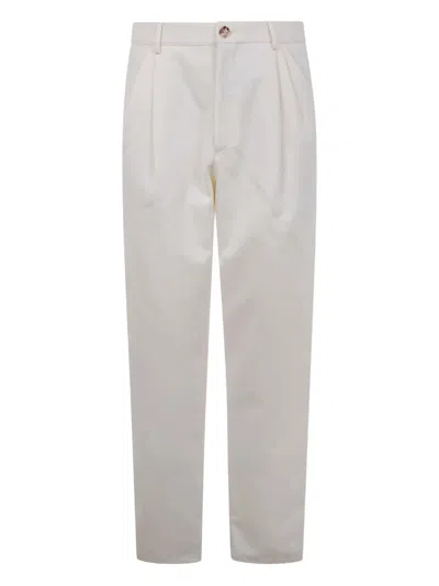BRUNELLO CUCINELLI PLEATED COTTON TROUSERS