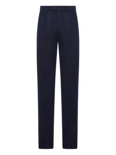 Brunello Cucinelli Pleated Cotton Trousers In Black