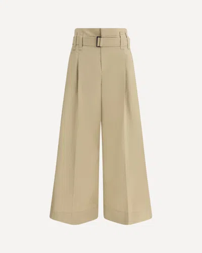 Brunello Cucinelli Pleated Crop Pants In Sand