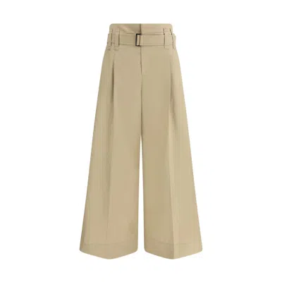 Brunello Cucinelli Women Pleated Crop Pants In Neutral