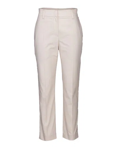 Brunello Cucinelli Pleated Cropped Trousers In Beige