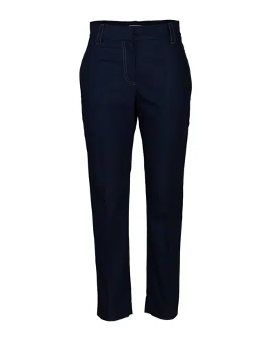 Brunello Cucinelli Pleated Cropped Trousers In Blue
