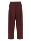 Brunello Cucinelli Cropped Trousers With Elastic Waistband And Pockets In Brown