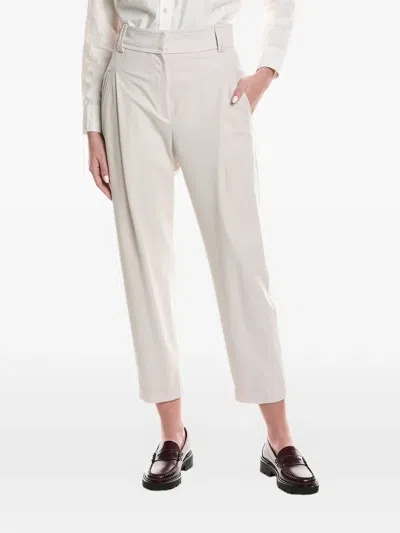 Brunello Cucinelli Pleated Cropped Trousers In Neutral