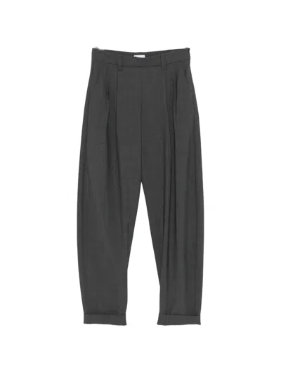 Brunello Cucinelli Pleated Cuffed Trousers In Black