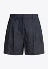 Brunello Cucinelli Tailored Dark Denim Shorts In Blue