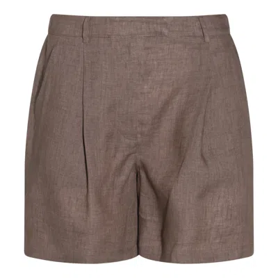 Brunello Cucinelli Pleated Design Shorts In Brown