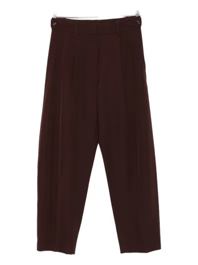 Brunello Cucinelli Pleated-details Trousers In Brown