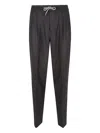 Brunello Cucinelli Pleated Drawstring Trousers In Gray