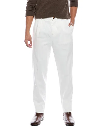 Brunello Cucinelli Pleated Easy Fit Pant In White