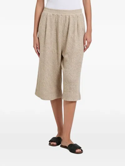 Brunello Cucinelli Pleated Elasticated-waistband Shorts In Gold