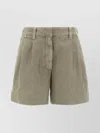 Brunello Cucinelli Linen Cotton Shorts Bermuda And Short Green