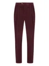Brunello Cucinelli Pleated-front Corduroy Trousers In Burgundy