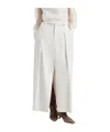Brunello Cucinelli Pleated Front-split Maxi Skirt In White