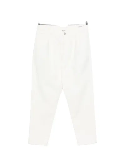 Brunello Cucinelli Pleated-front Tapered Jeans In White