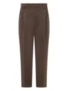 Brunello Cucinelli Tailored Trousers With Back Pocket And Belt Loops In Brown