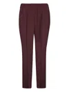 Brunello Cucinelli Bordeaux Elastic Crepe Trousers In Brown