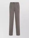 Brunello Cucinelli Pleated Front Trousers Straight Leg Design In Gray