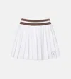 Brunello Cucinelli Pleated High-rise Poplin Skort In White
