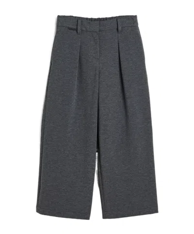 Brunello Cucinelli Kids' Pleated Jersey Trousers In Blue