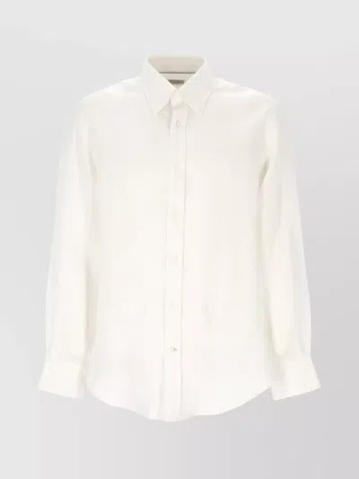 Brunello Cucinelli Pleated Knife Long Sleeve Shirt In Neutral