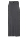 Brunello Cucinelli Pleated Maxi Skirt In Gray