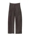 Brunello Cucinelli Wide Cotton Blend Trousers With Pleated Design