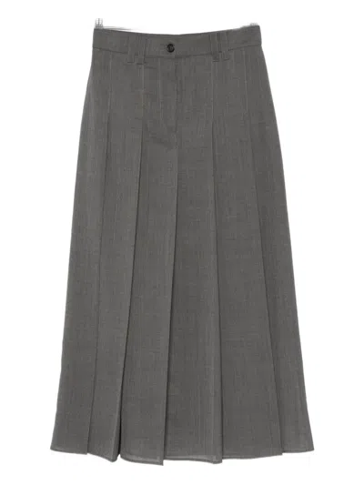 Brunello Cucinelli Midirock Mit Falten In Gray