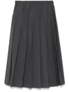 Brunello Cucinelli Pleated Midi Skirt In Grey